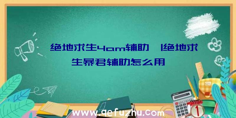 「绝地求生4am辅助」|绝地求生暴君辅助怎么用